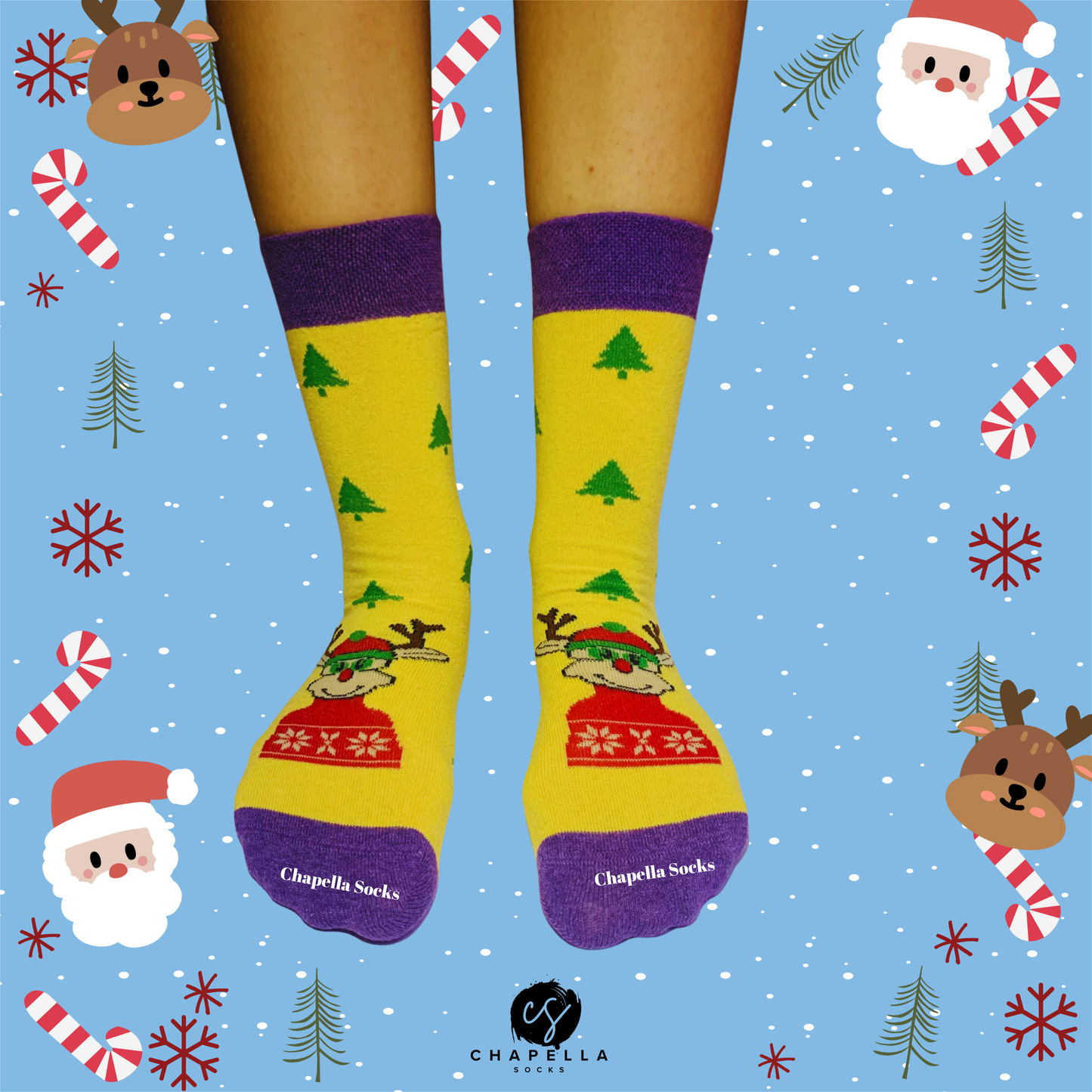 2'li Karışık Noel ve Geyik Noel Christmas Yılbaşı Çorap