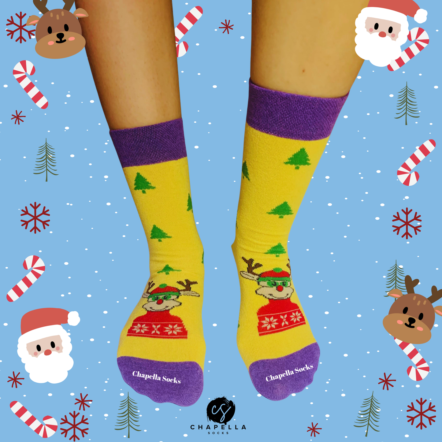 2-Pack Reindeer and Mixed Cookie Christmas Christmas Socks