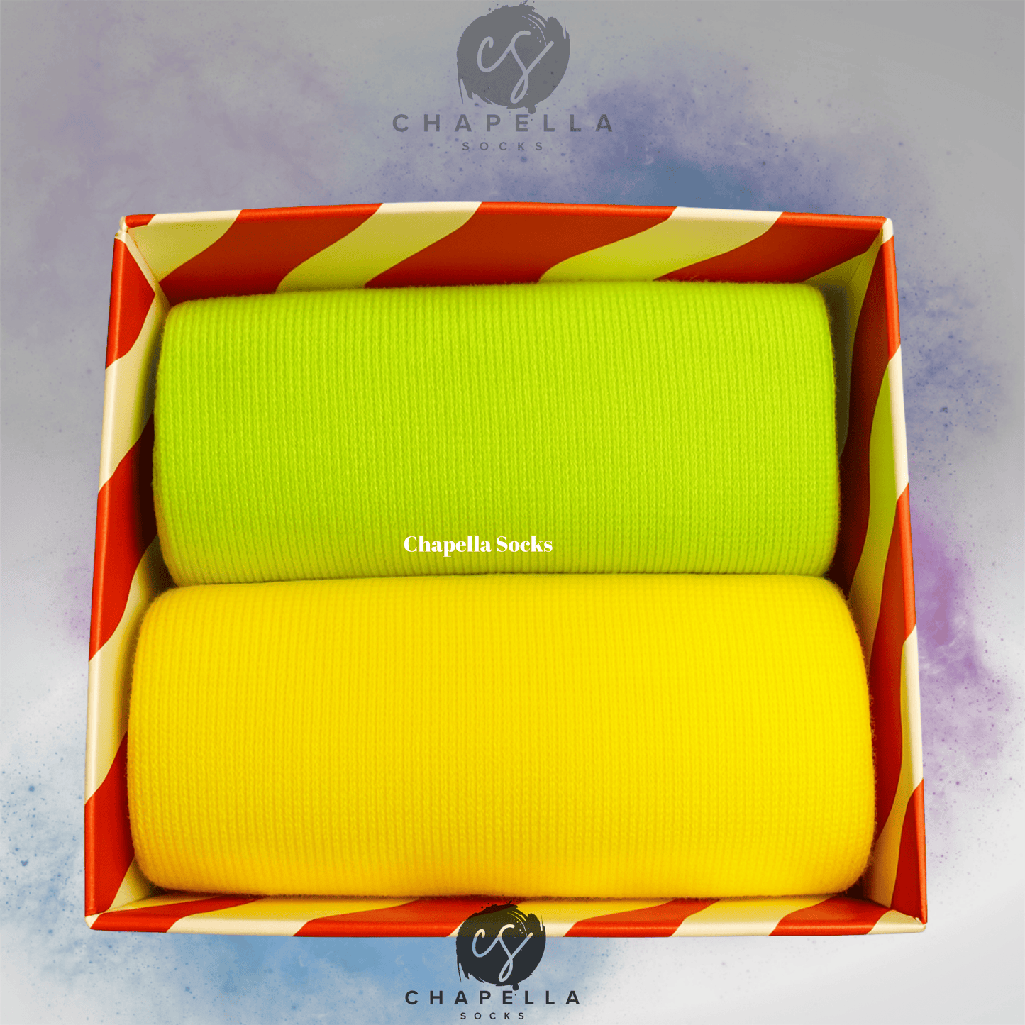 2-Pack Green and Yellow Plain Colored Tennis Socks