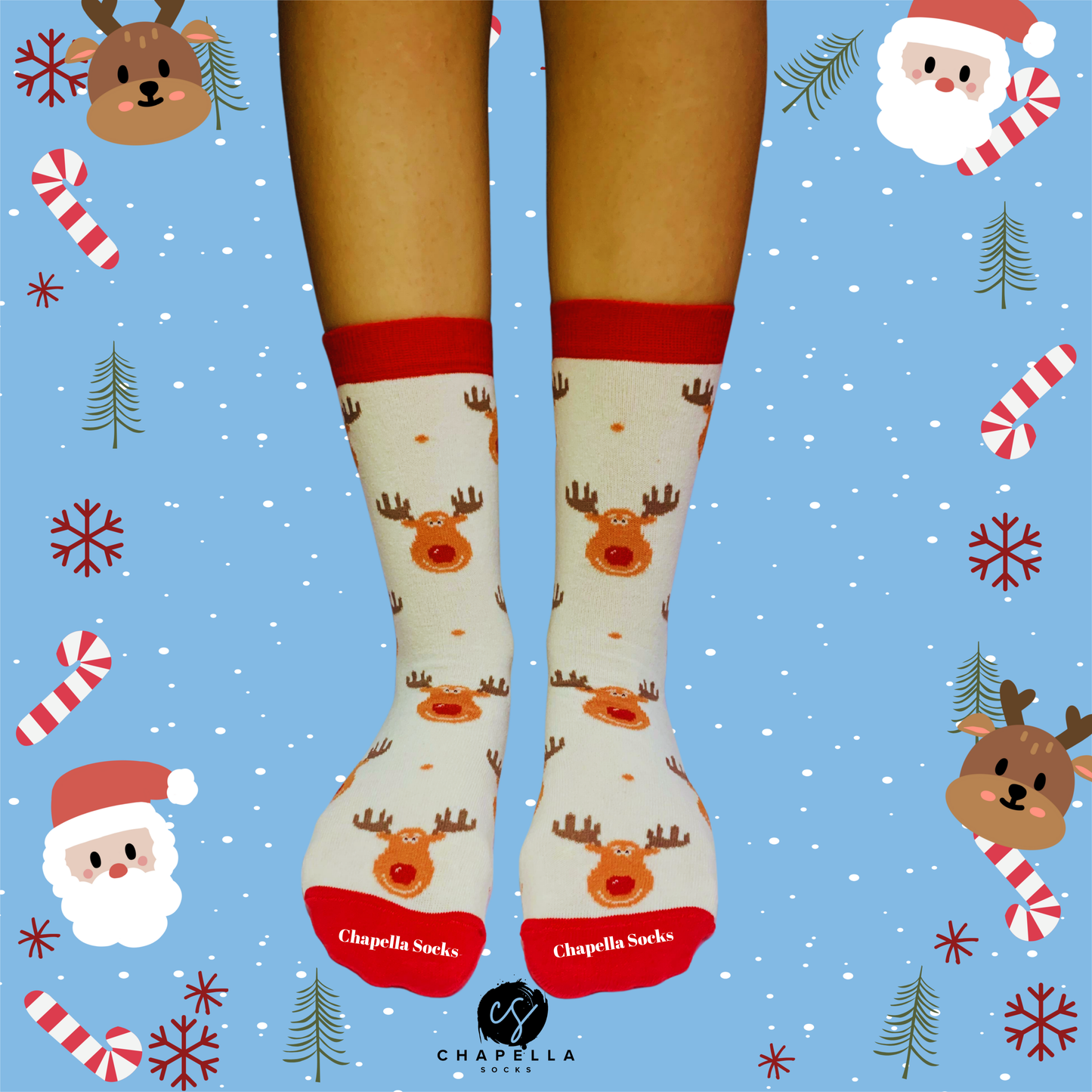 2'li Geyik Noel Christmas Yılbaşı Çorap