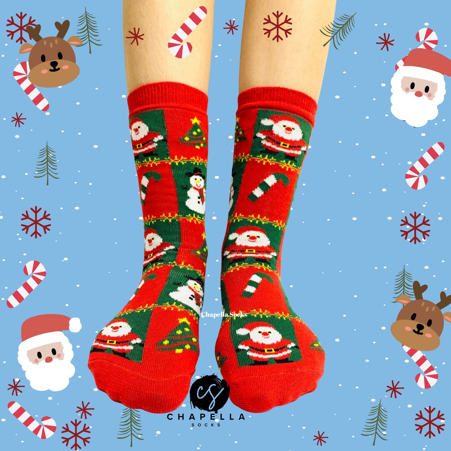 2'li Noel Baba ve Karışık Noel Christmas Yılbaşı Çorap