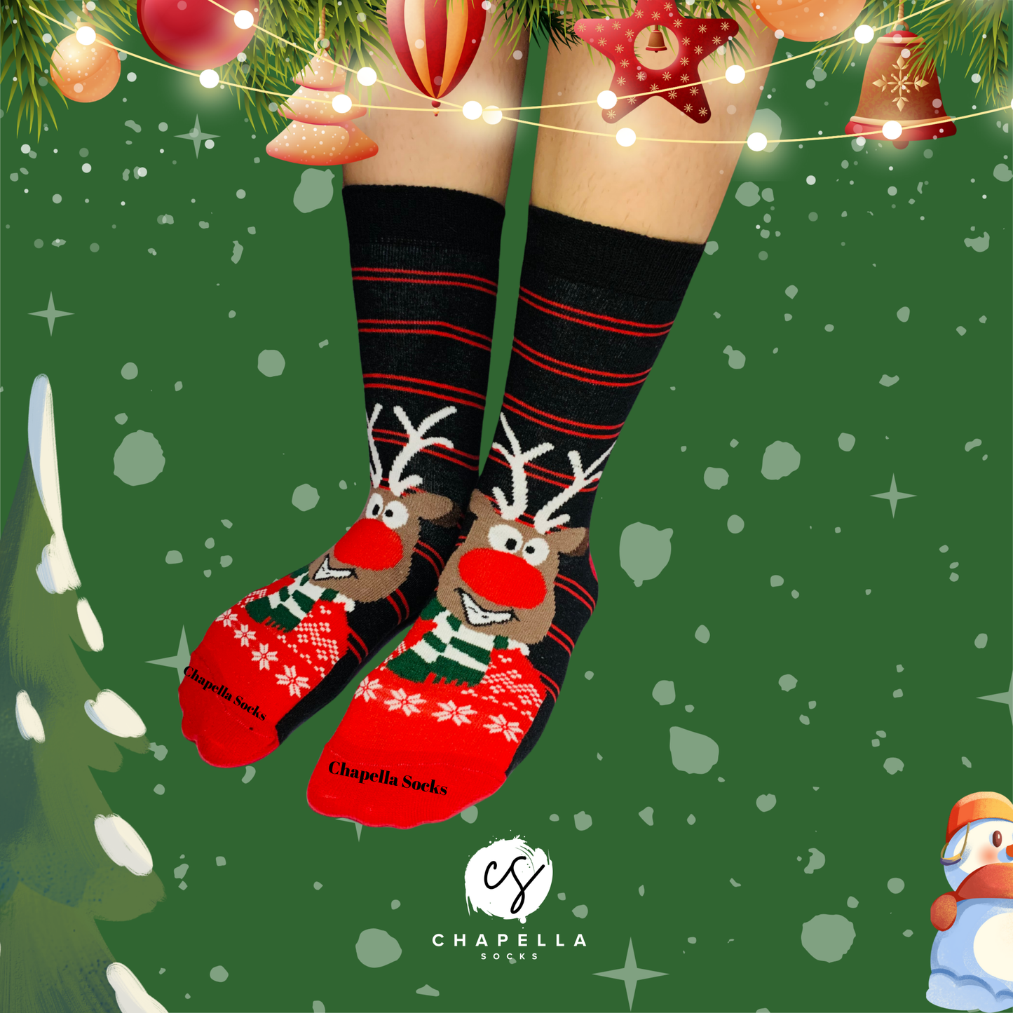 2'li Geyik Noel Christmas Yılbaşı Çorap