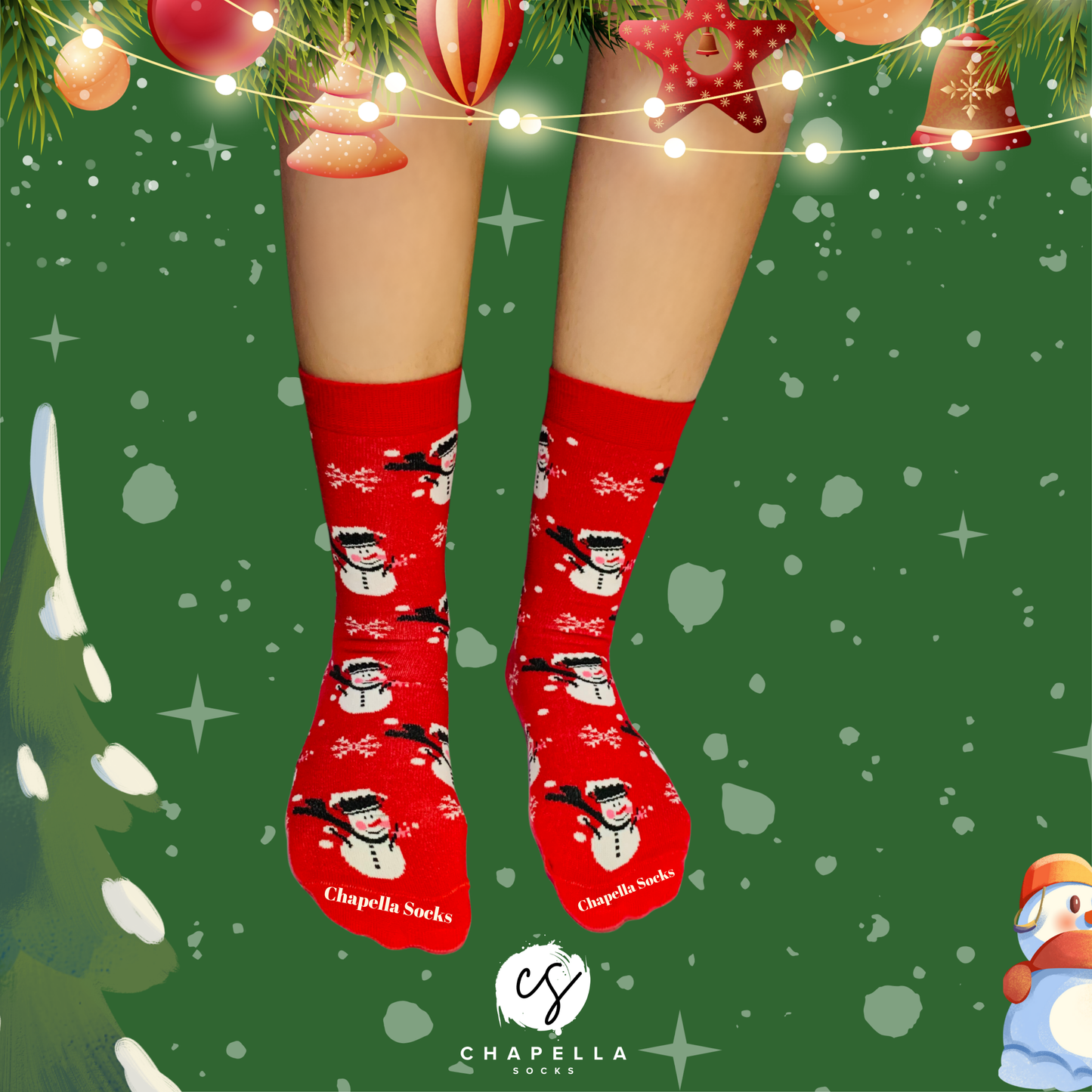 2-Pack Santa Claus and Snowman Christmas Socks