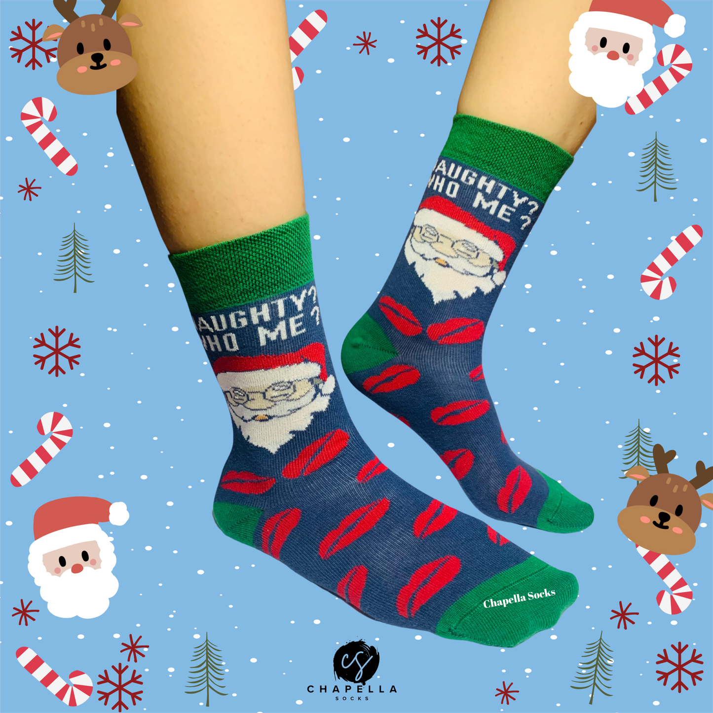 2'li Noel Baba ve Geyik Noel Christmas Yılbaşı Çorap