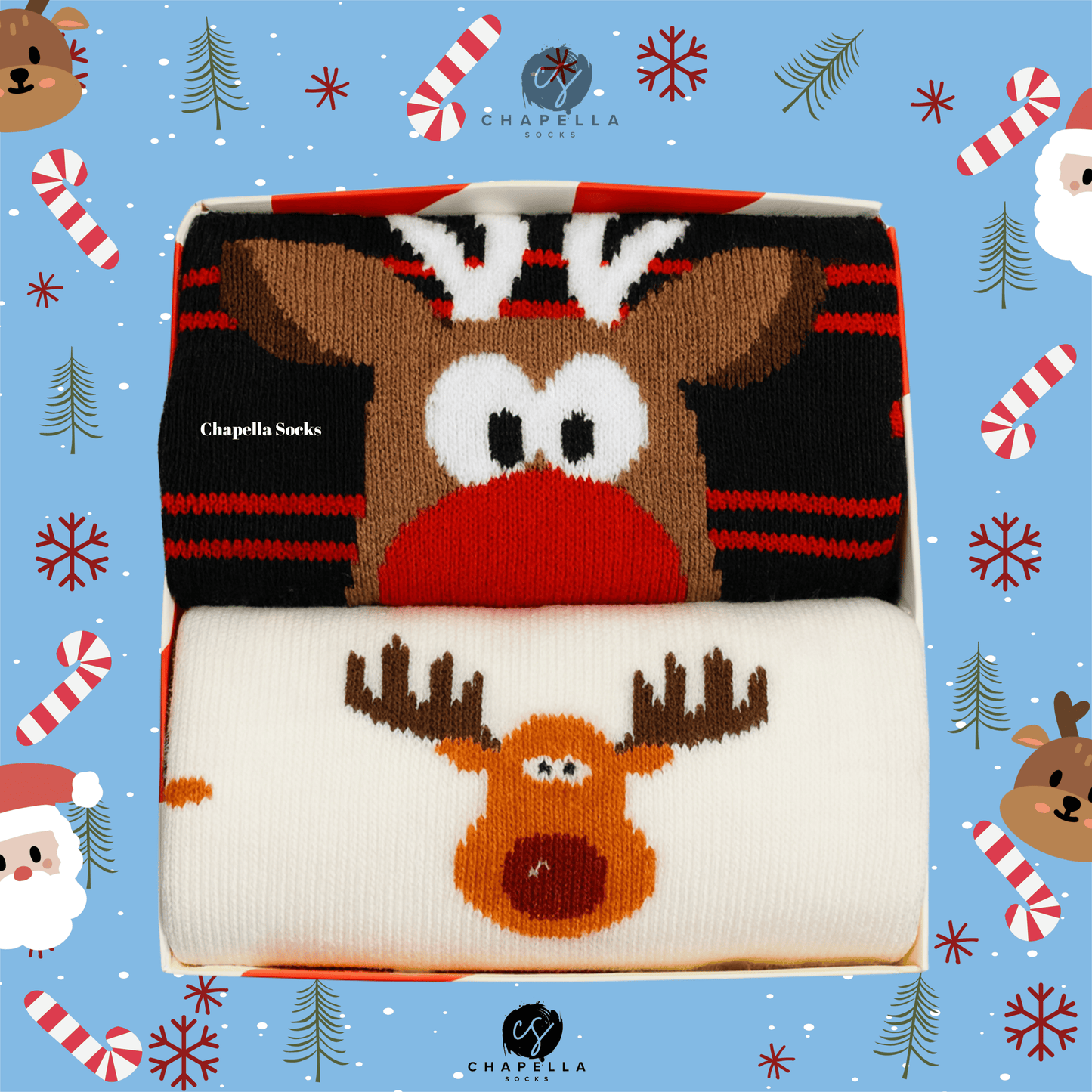 2-Pack Reindeer Christmas Christmas Socks