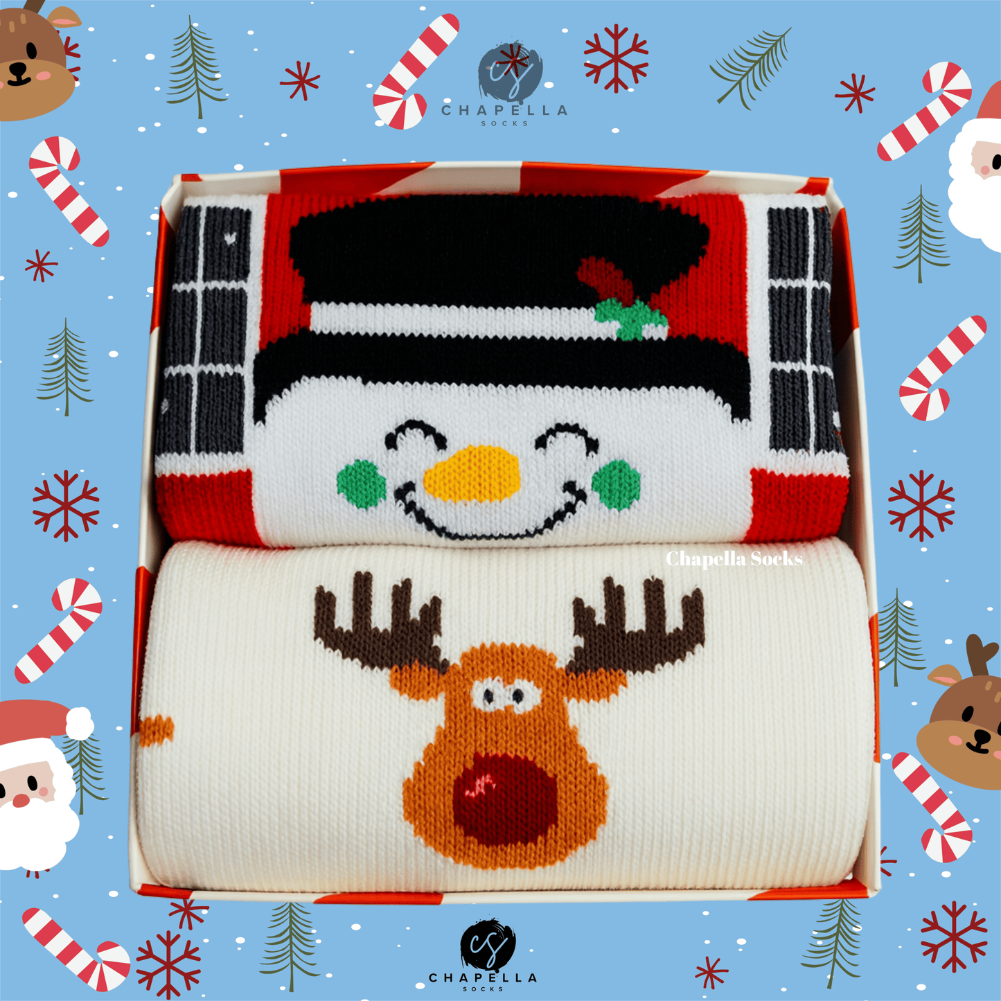 2'li Kardan Adam ve Geyik Noel Christmas Yılbaşı Çorap