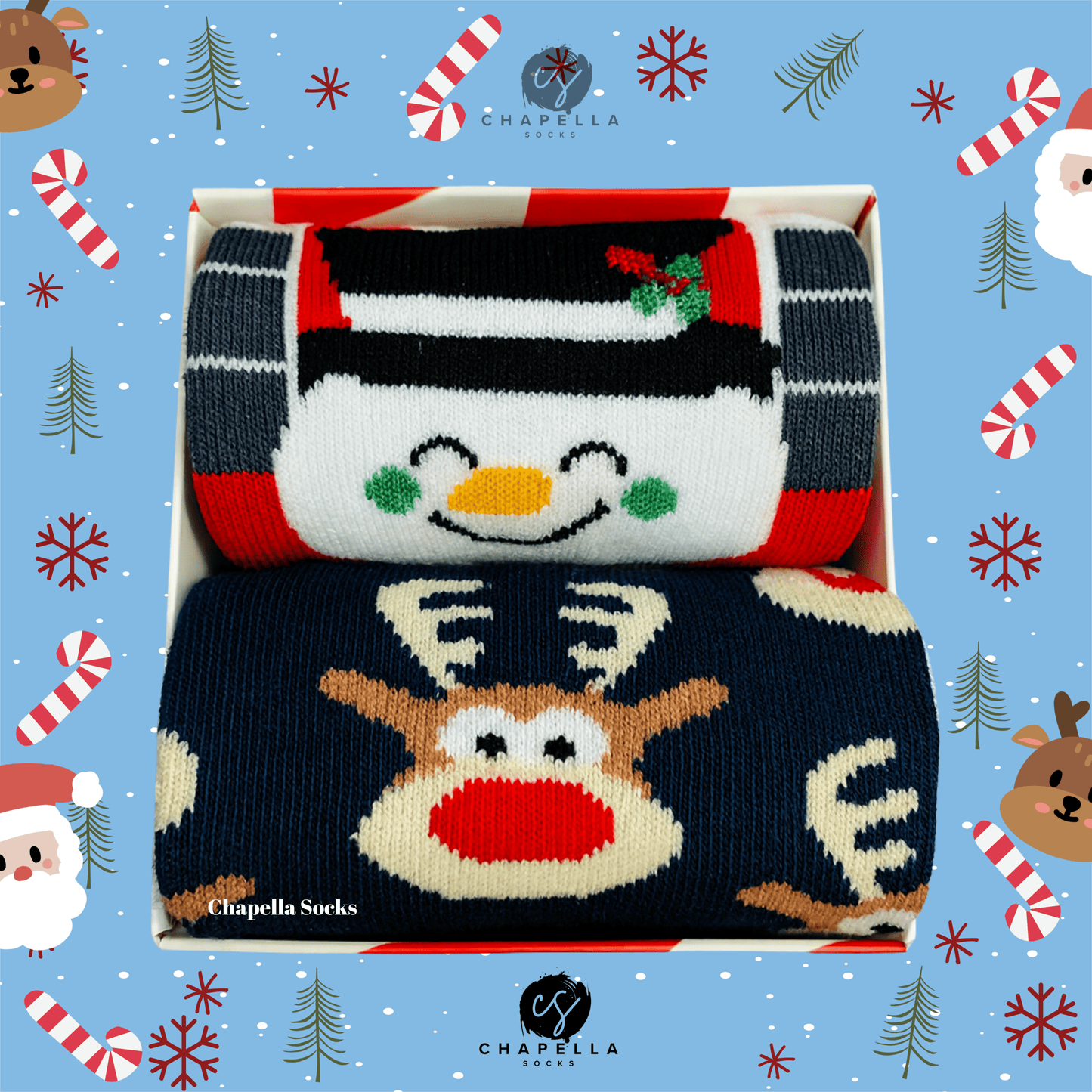 2'li Geyik ve Kurabiye Noel Christmas Yılbaşı Çorap