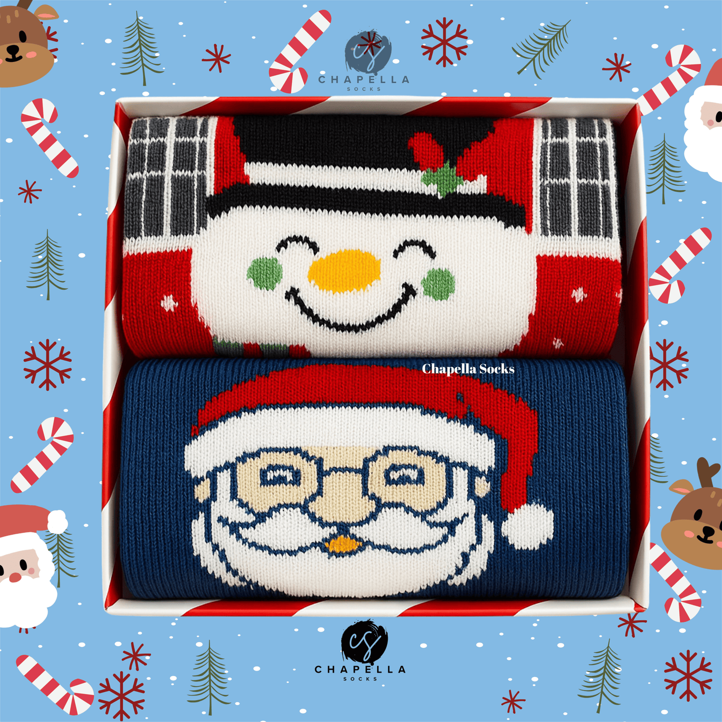 2'li Noel Baba Ve Kardan Adam Noel Christmas Yılbaşı Çorap