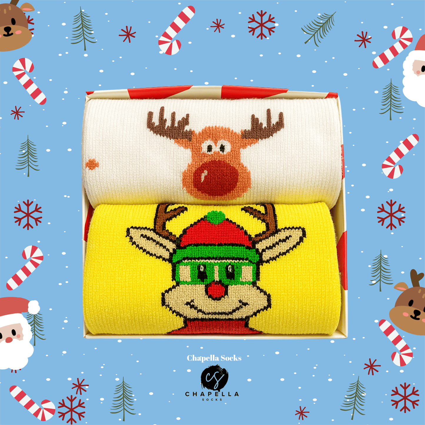 2'li Geyik Noel Christmas Yılbaşı Çorap