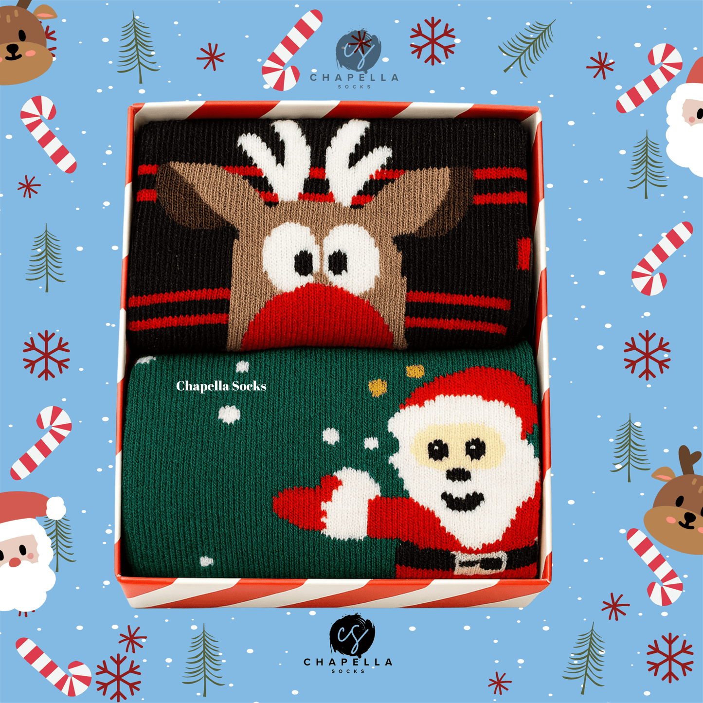 2'li Geyik Ve Kurabiye Ev Noel Christmas Yılbaşı Çorap