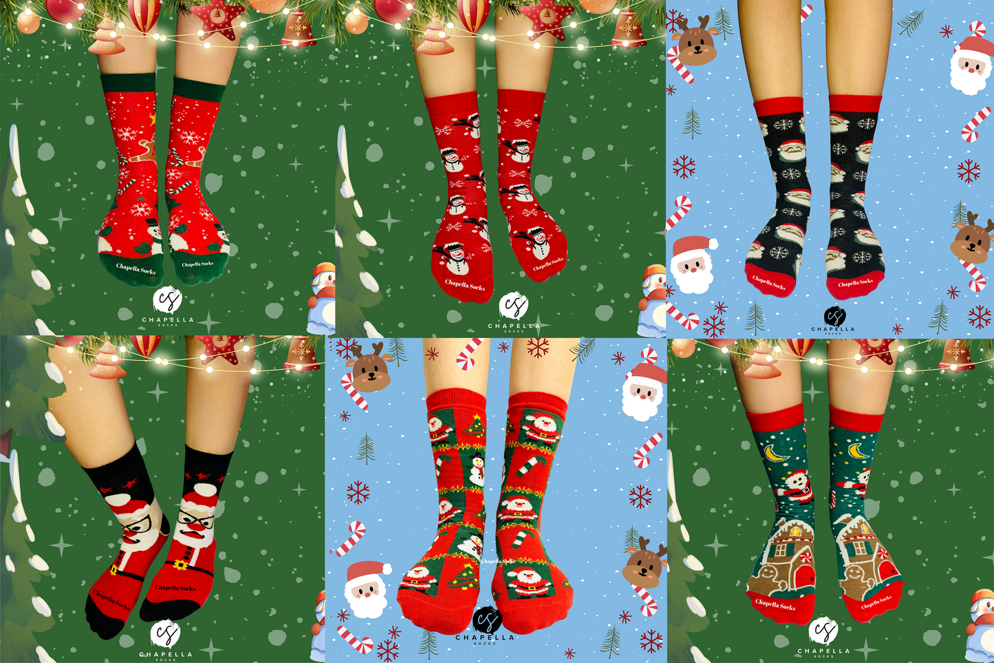 12-Piece Boxed Christmas Socks Set - Unisex
