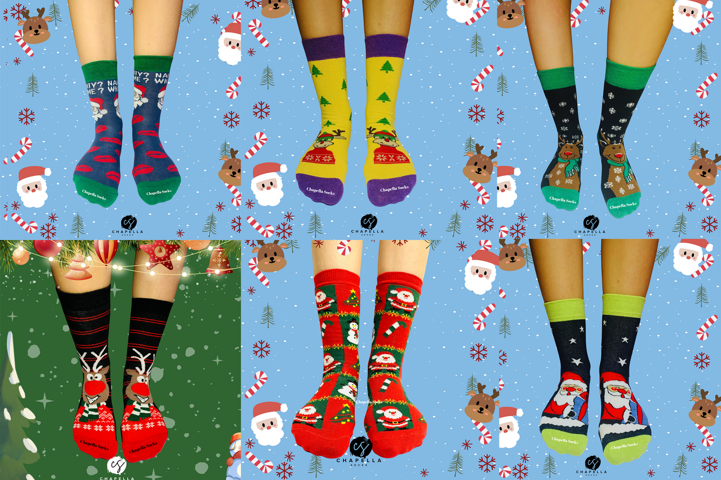 12'li Kutulu Yılbaşı Çorap Set - Noel Christmas Yılbaşı Çorap Seti - Unisex