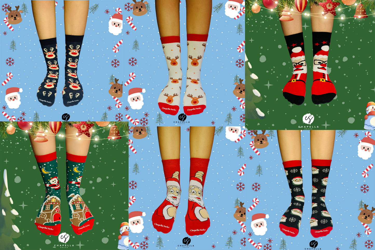 12'li Kutulu Yılbaşı Çorap Set - Noel Christmas Yılbaşı Çorap Seti - Unisex