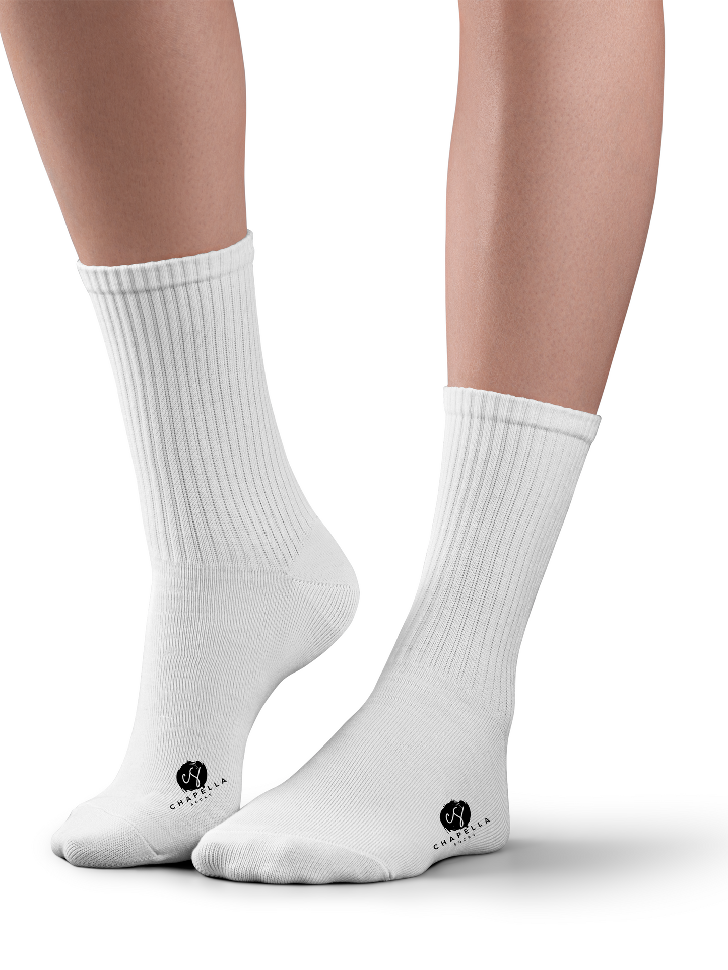 2-Pack Green and White Plain Color Tennis Socks