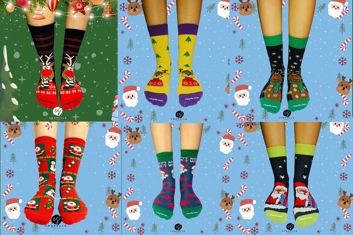 18-Piece Boxed Christmas Socks Set - Unisex
