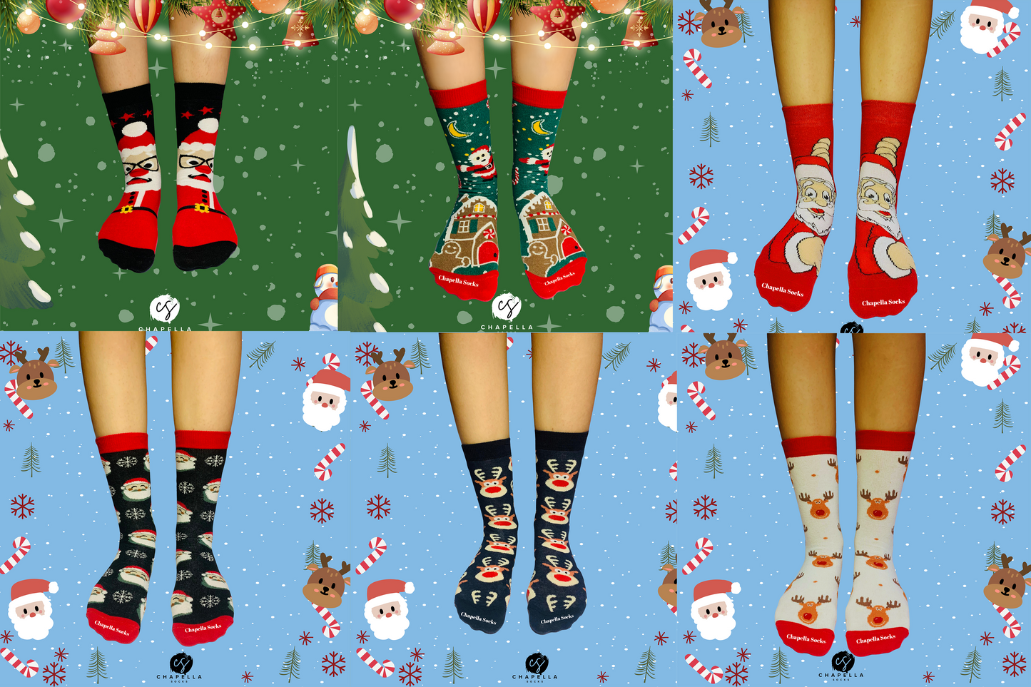 18-Piece Boxed Christmas Socks Set - Unisex