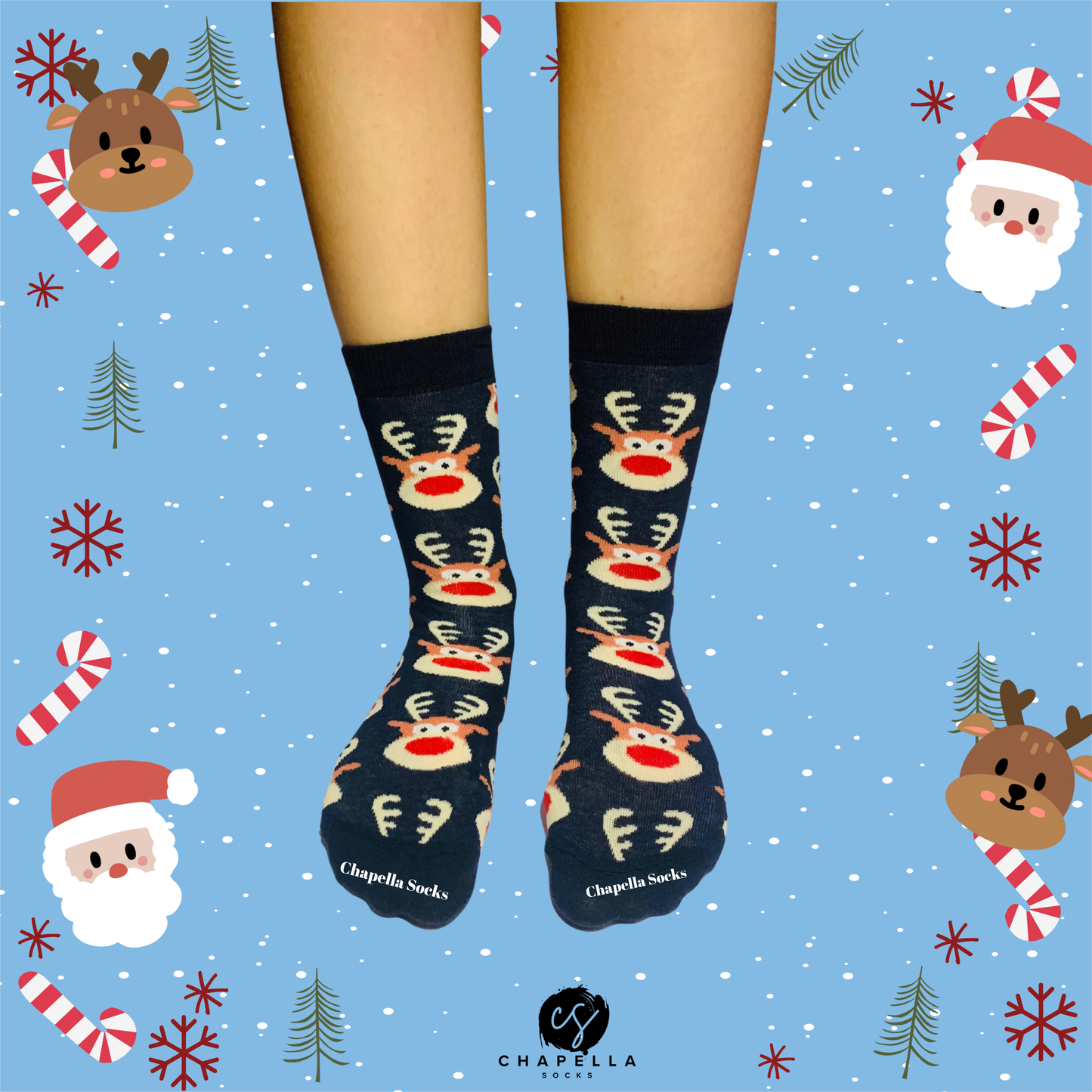 2'li Geyik ve Karışık Noel Christmas Yılbaşı Çorap