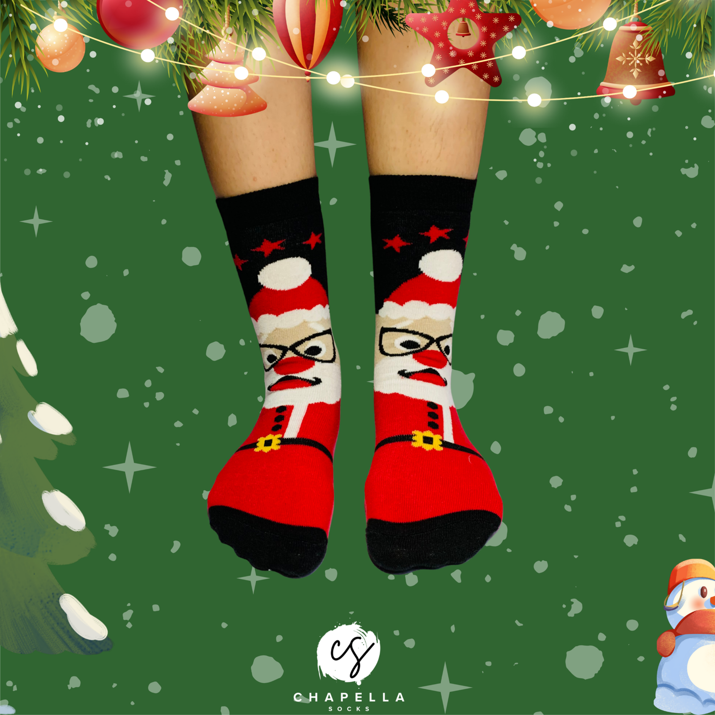 2-Pack Santa Claus and Snowman Christmas Socks