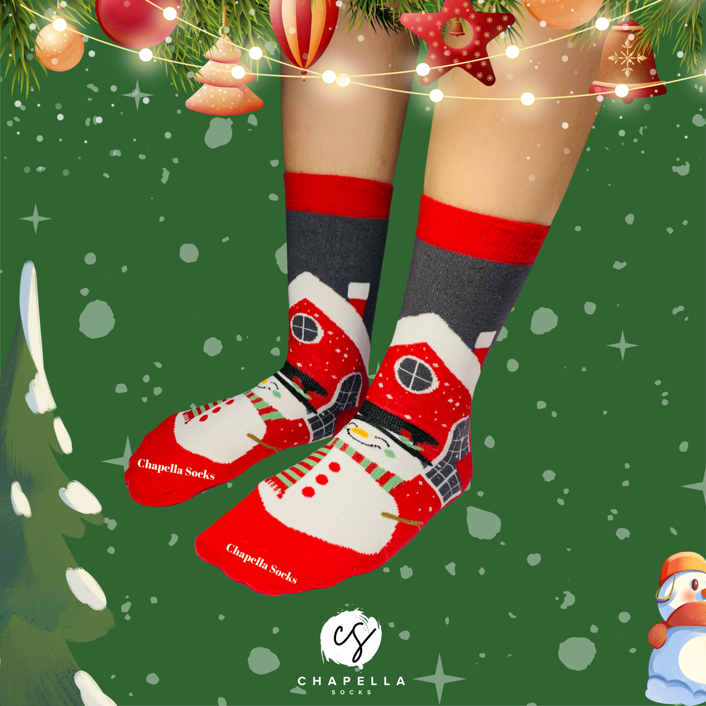 2'li Karışık Ve Kardan Adam Noel Christmas Yılbaşı Çorap