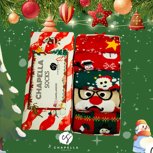 5'li Kutulu Yılbaşı Çorap Set - Noel Christmas Yılbaşı Çorap Seti - Unisex 5’li Yılbaşı Hediye Çorap Seti - Merry Christmas Socks Box