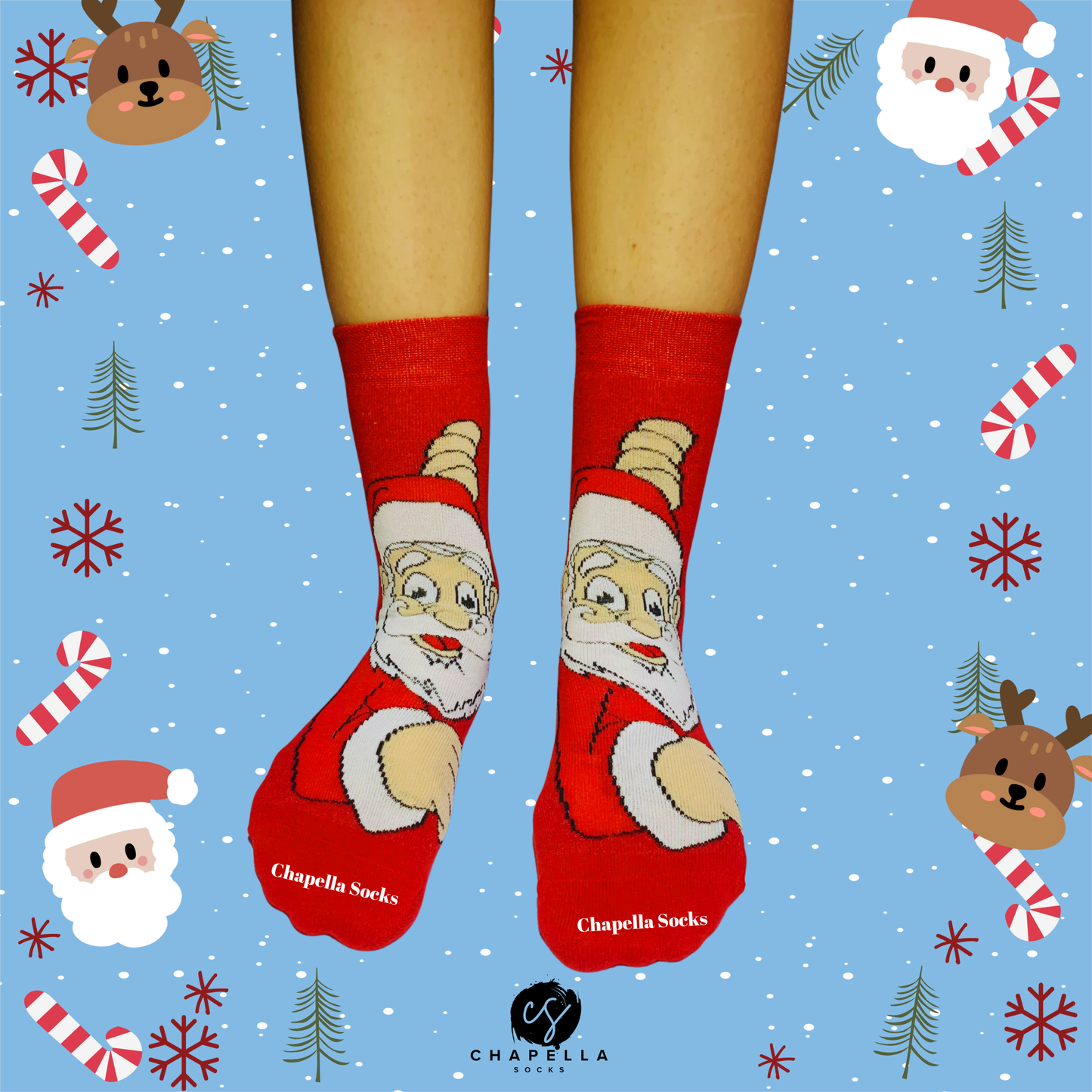 2'li Noel Baba Ve Geyik Noel Christmas Yılbaşı Çorap