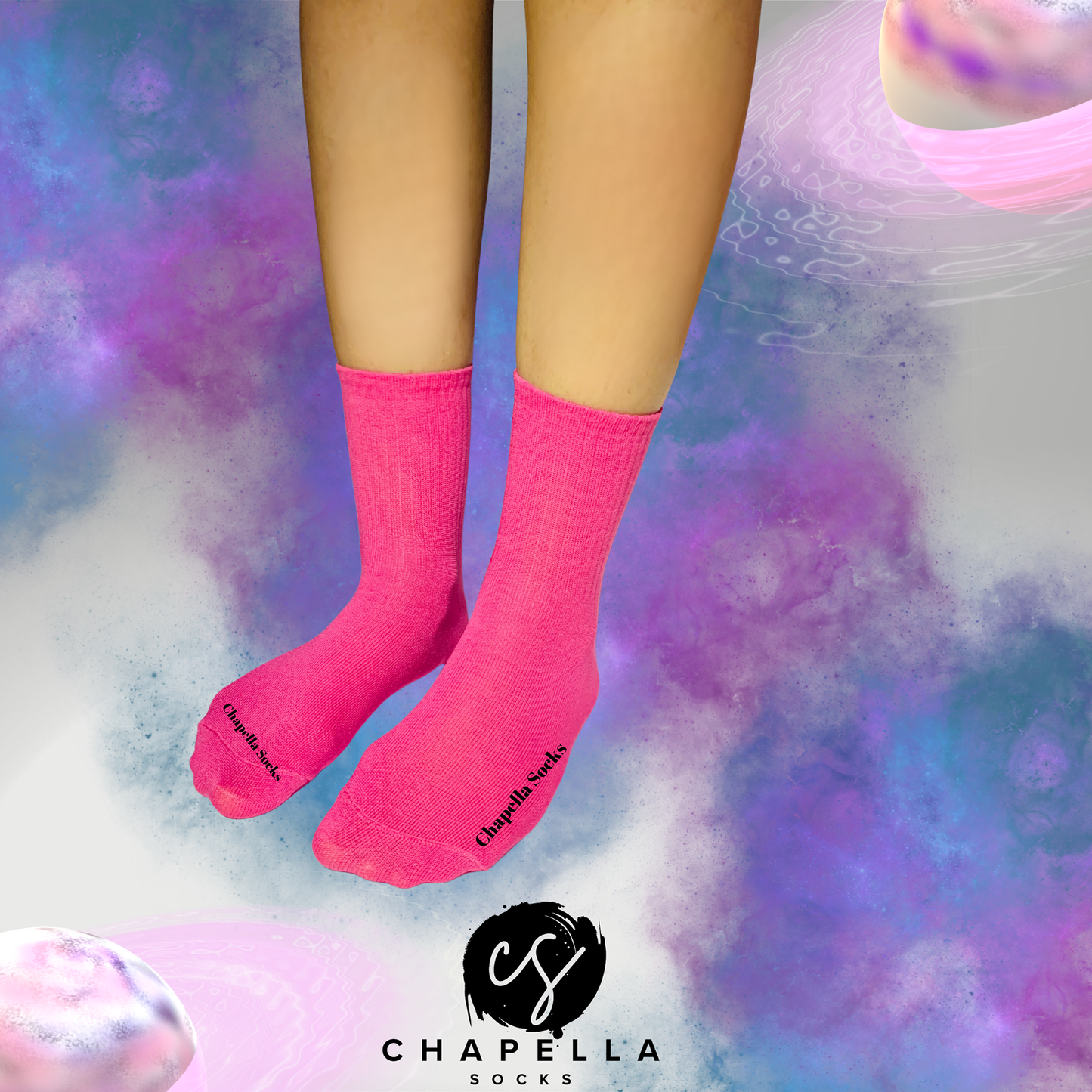 2-Pack Pink and Red Plain Colored Tennis Socks