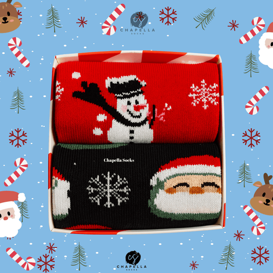 2'li Kardan Adam ve Noel Baba Noel Christmas Yılbaşı Çorap