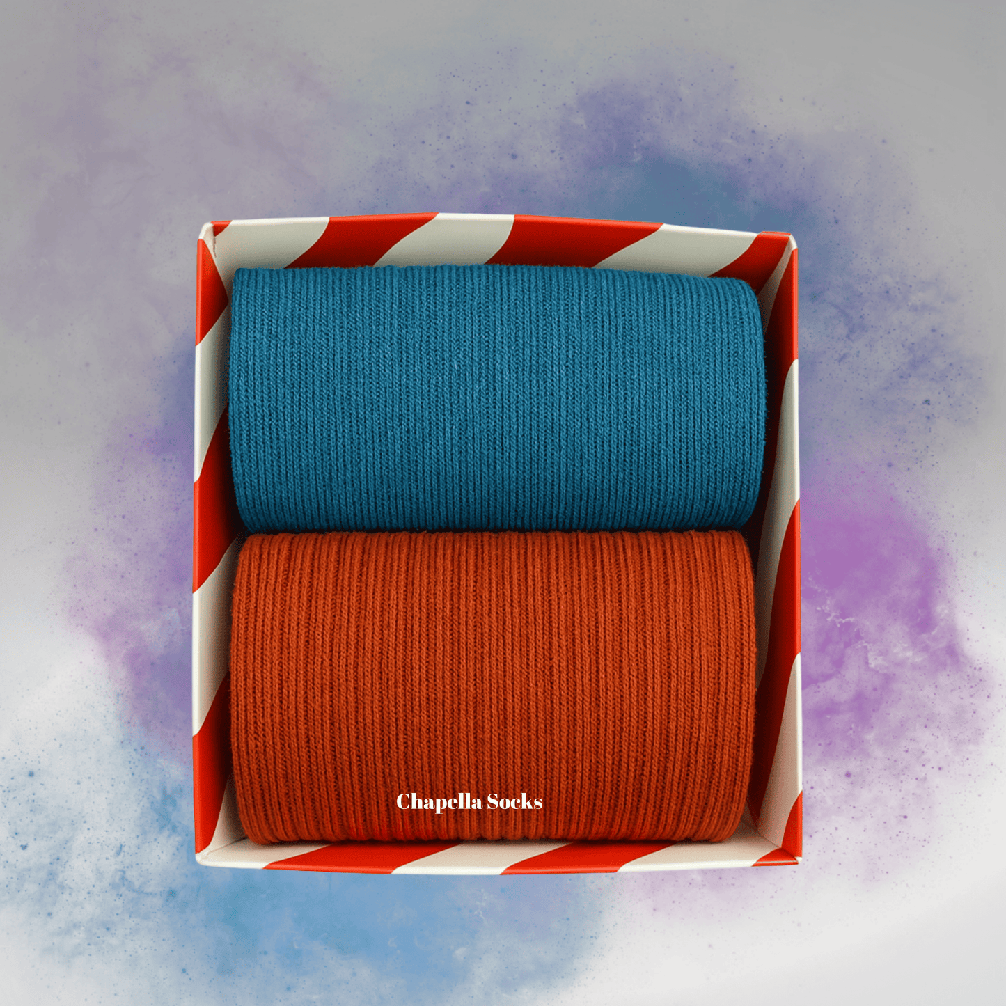 2-Pack Blue and Red Plain Colored Tennis Socks