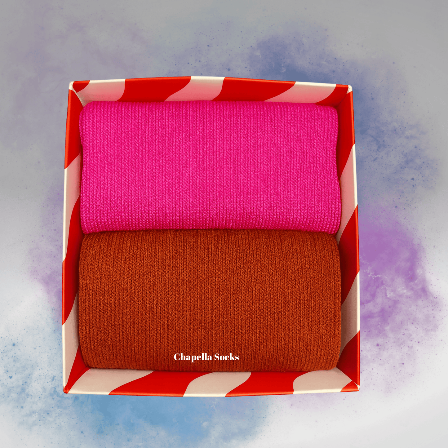 2-Pack Pink and Red Plain Colored Tennis Socks