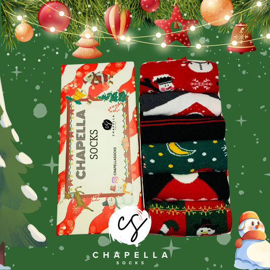 6'lı Kutulu Yılbaşı Çorap Set - Noel Christmas Yılbaşı Çorap Seti - Unisex 6’lı Yılbaşı Hediye Çorap Seti - Merry Christmas Socks Box