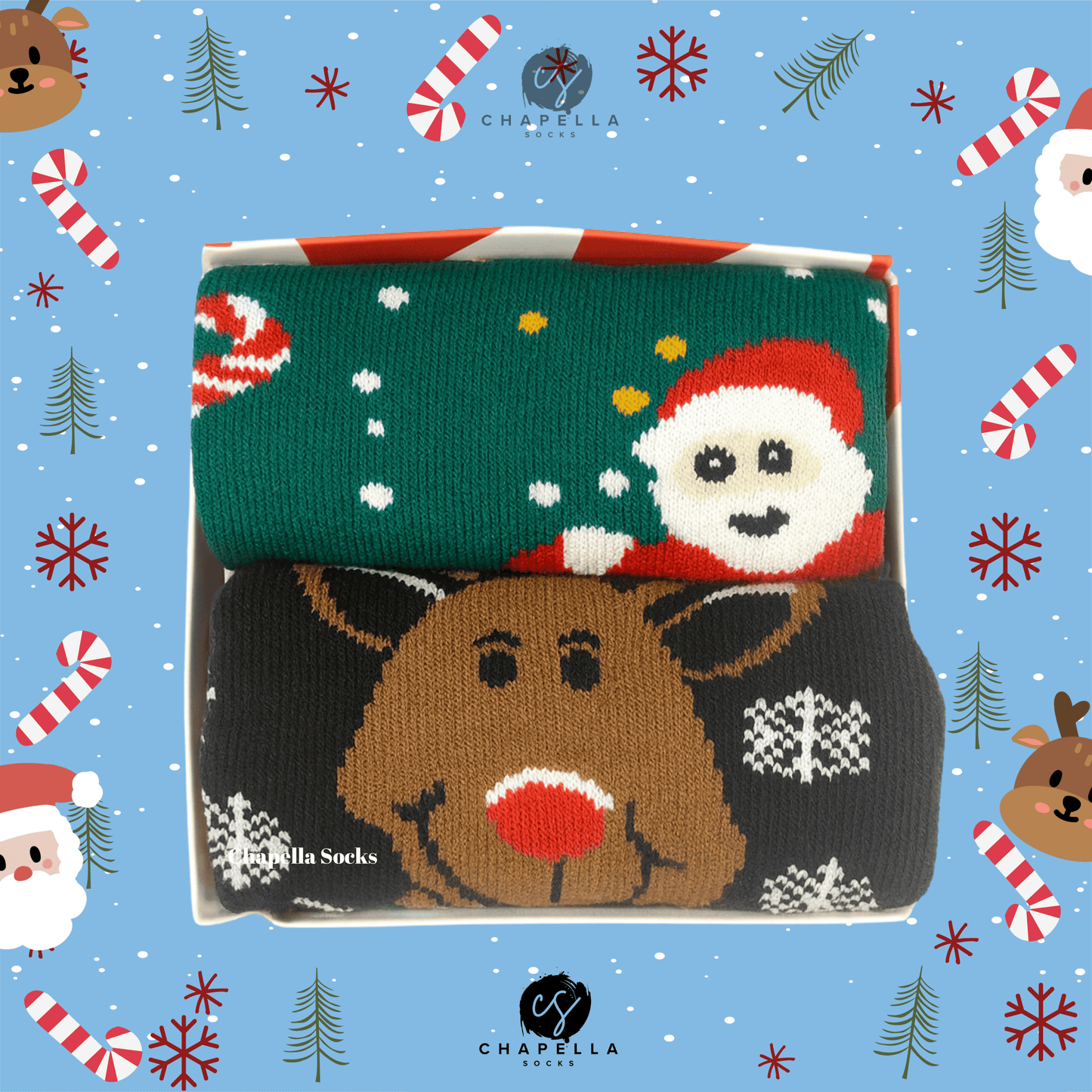 2'li Kurabiye Ev ve Geyik Noel Christmas Yılbaşı Çorap