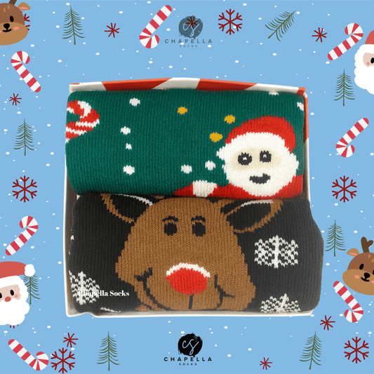 2'li Kurabiye Ev ve Geyik Noel Christmas Yılbaşı Çorap