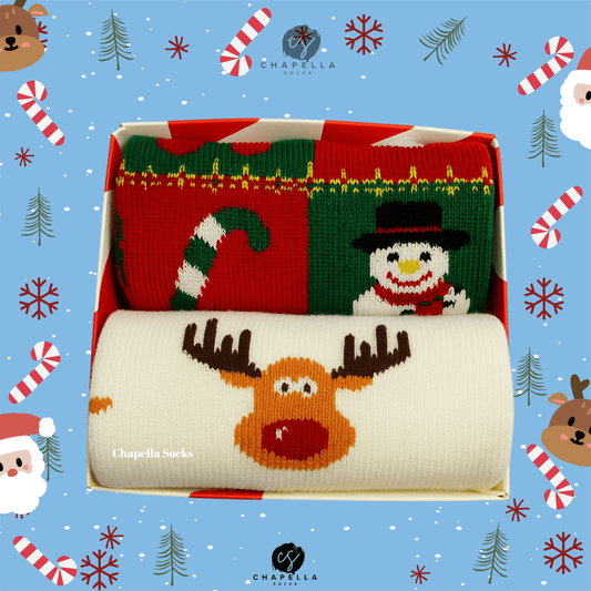 2'li Geyik ve Karışık Noel Christmas Yılbaşı Çorap