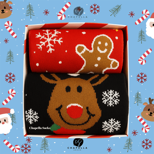 2'li Geyik ve Kurabiye Noel Christmas Yılbaşı Çorap