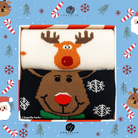 2'li Geyik Noel Christmas Yılbaşı Çorap