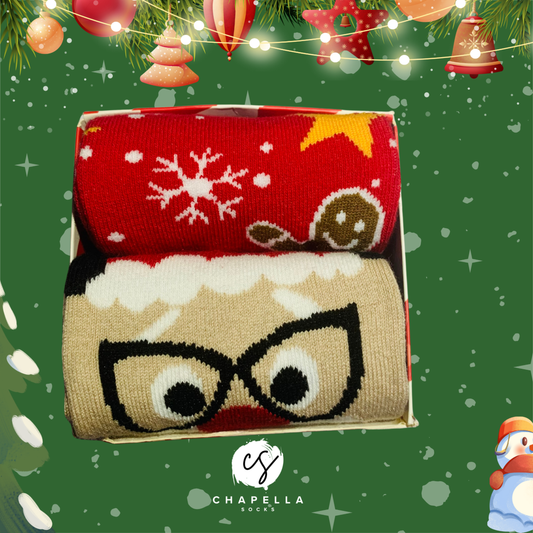 2'li Kurabiye ve Noel Baba Desenli Noel Christmas Yılbaşı Çorap
