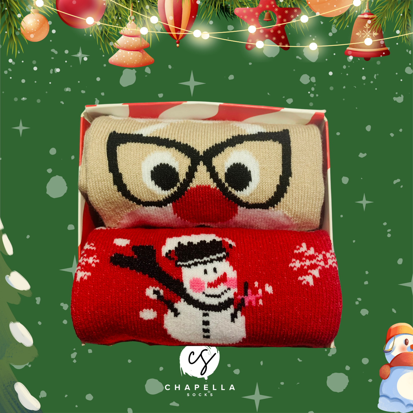 2'li Kardan Adam ve Kurabiye Noel Christmas Yılbaşı Çorap