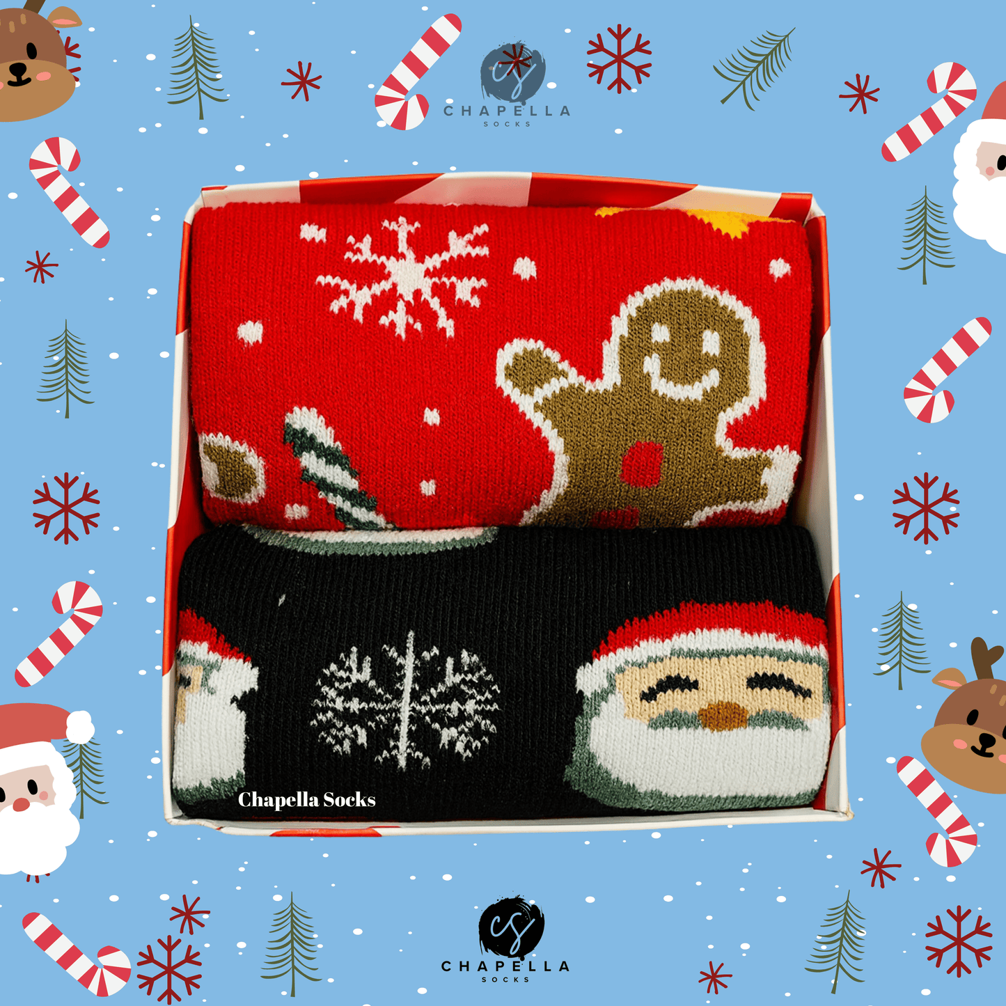 2'li Noel Baba Ve Kurabiye Noel Christmas Yılbaşı Çorap