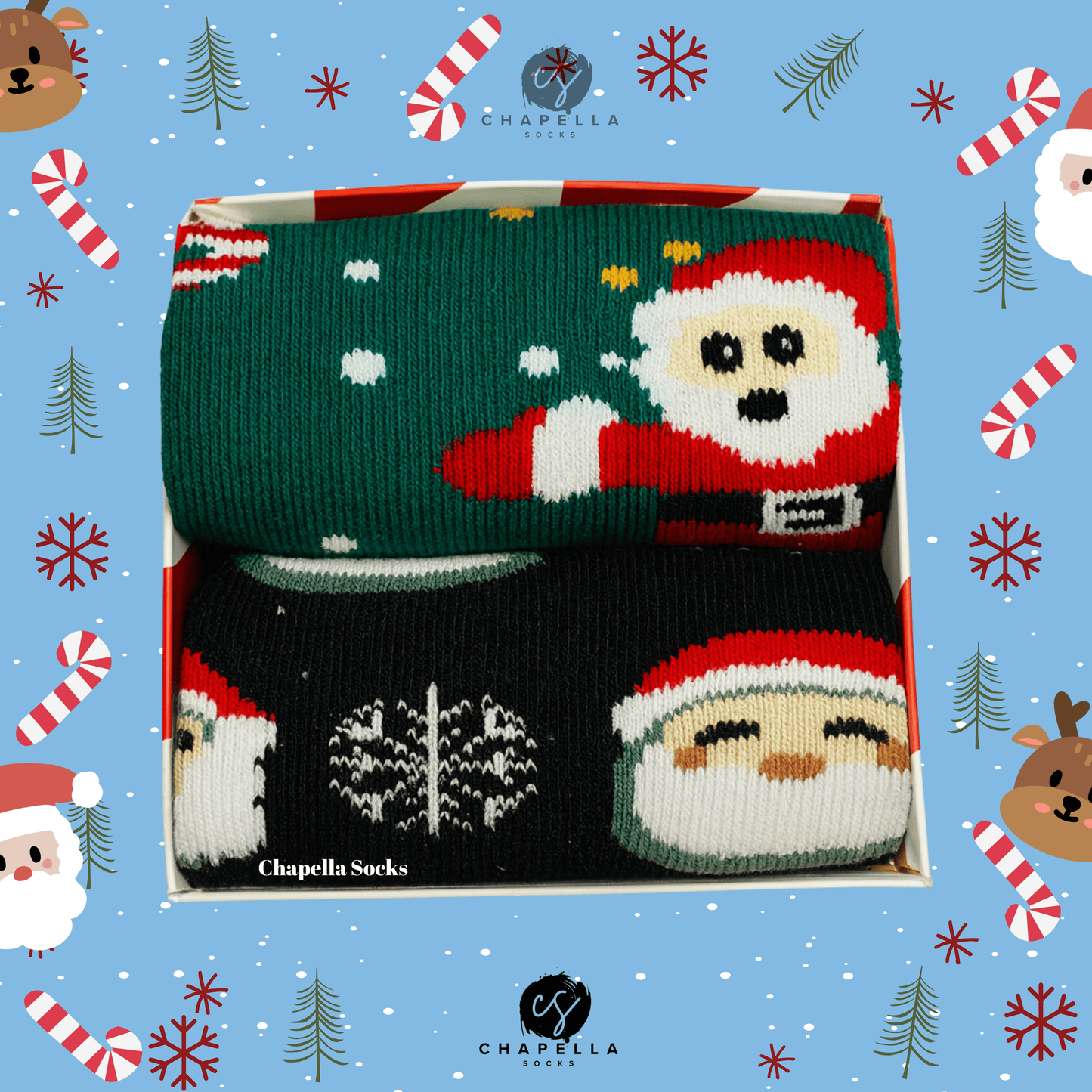 2-Pack Santa Claus and Cookie Christmas Christmas Socks