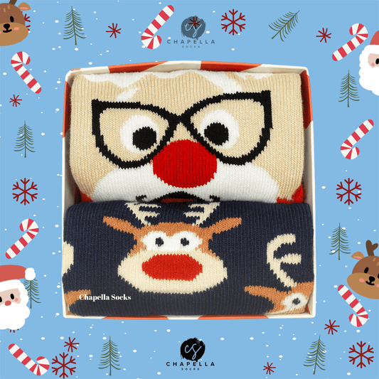 2'li Noel Baba Ve Geyik Noel Christmas Yılbaşı Çorap