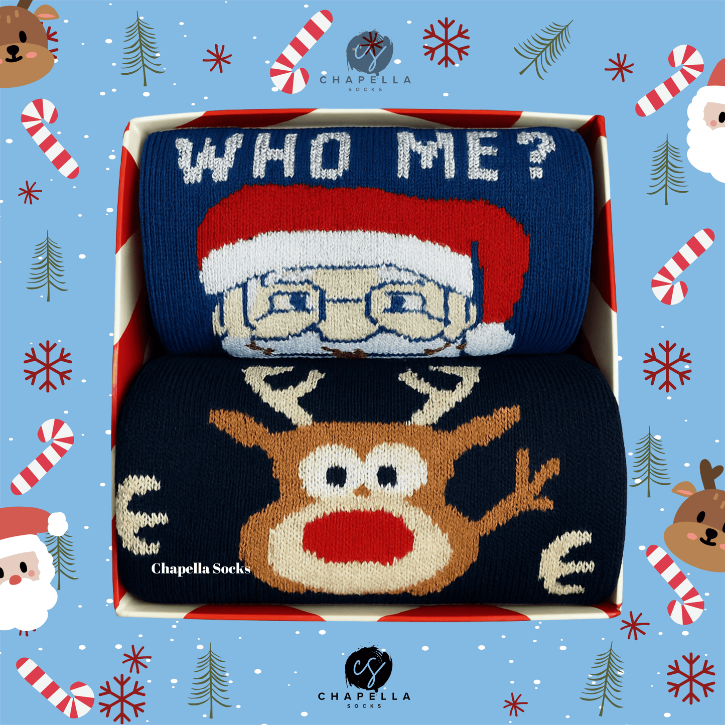 2'li Noel Baba Ve Geyik Noel Christmas Yılbaşı Çorap