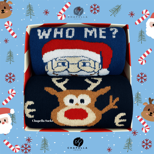 2'li Noel Baba Ve Geyik Noel Christmas Yılbaşı Çorap