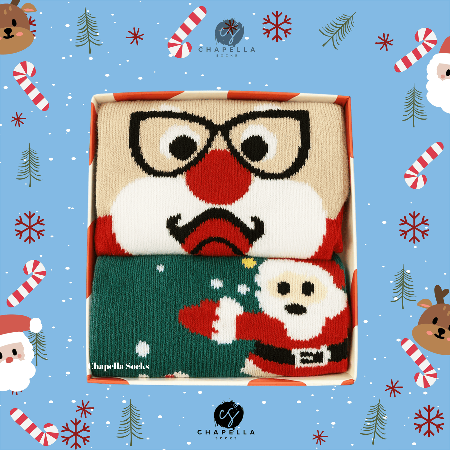 2-Piece Santa Claus and Cookie House Christmas Christmas Socks