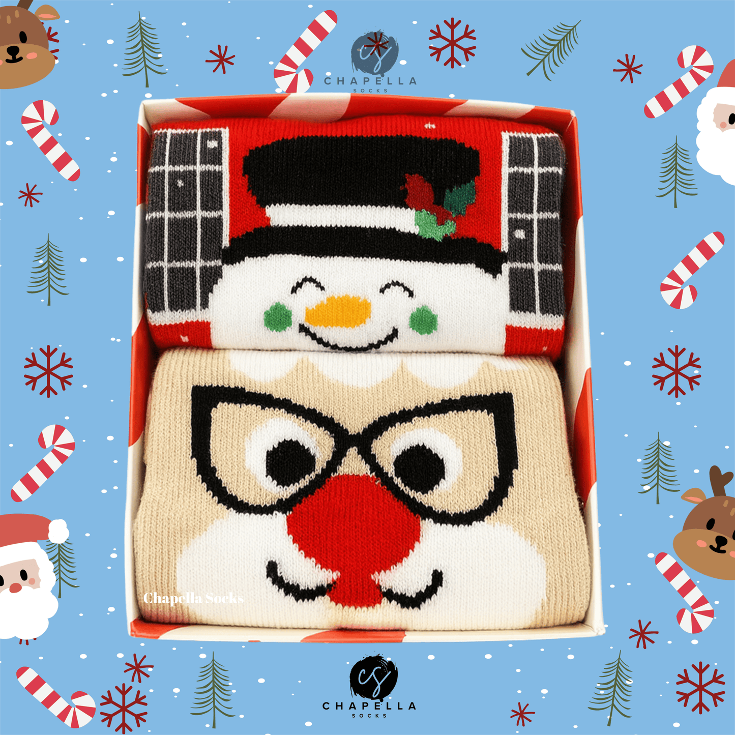 2'li Noel Baba Ve Kardan Adam Noel Christmas Yılbaşı Çorap