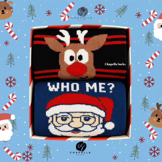 2'li Geyik Ve Noel Baba Noel Christmas Yılbaşı Çorap