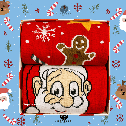 2'li Noel Baba ve Kurabiye Noel Christmas Yılbaşı Çorap