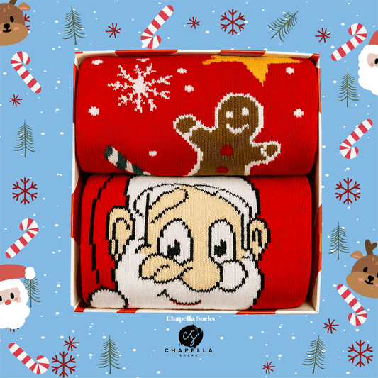 2'li Noel Baba ve Kurabiye Noel Christmas Yılbaşı Çorap