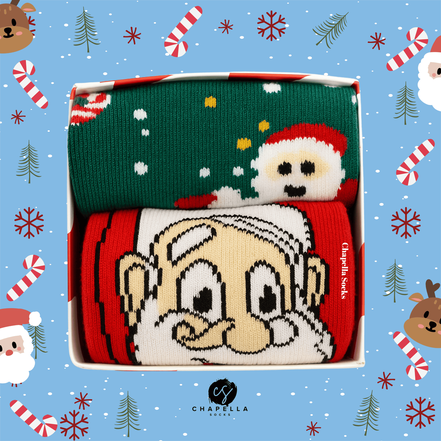 2'li Noel Baba ve Kurabiye Noel Christmas Yılbaşı Çorap