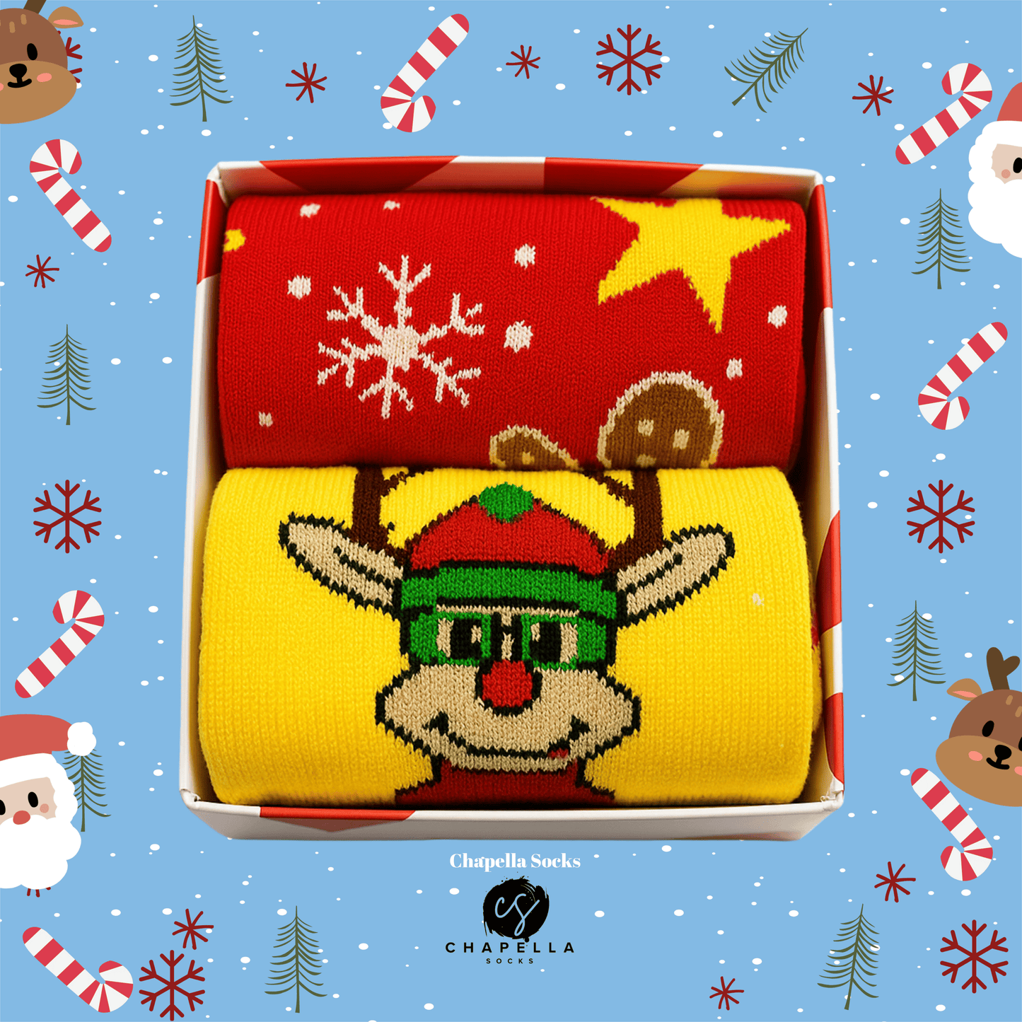 2'li Geyik ve Kurabiye Noel Christmas Yılbaşı Çorap