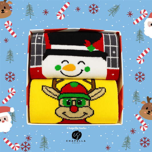 2'li Kardan Adam ve Geyik Noel Christmas Yılbaşı Çorap
